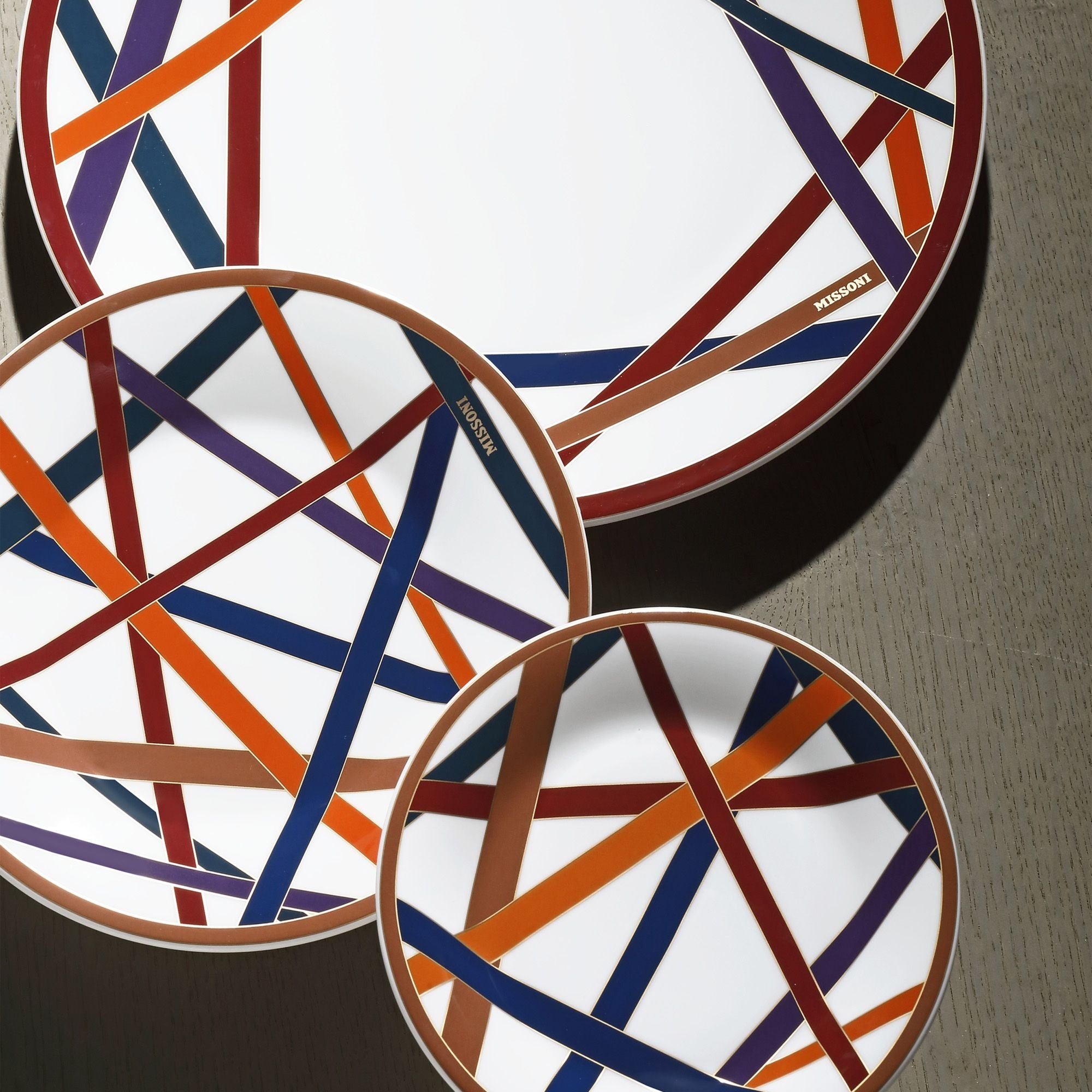 MISSONI - 6 Nastri Multicolor flat plates diam. 27.5 cm